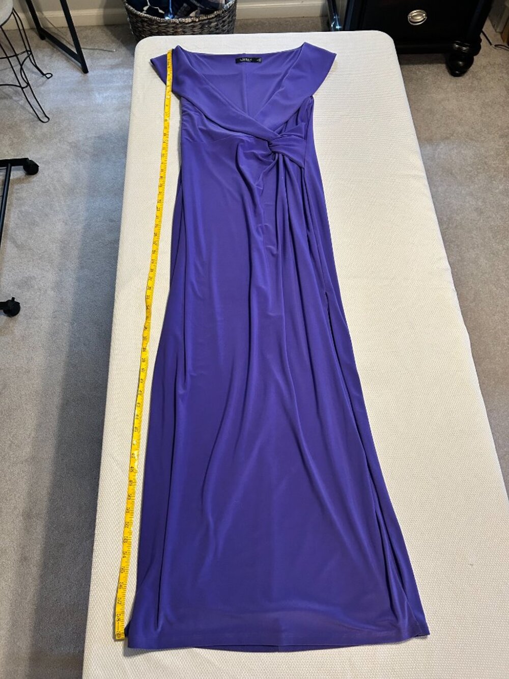 Ralph Lauren Dress Sz 12 Women Wedding Formal Purple Comfortable Maxi - Picture 4 of 6